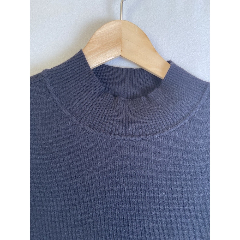 Chico's Womens 2 Black Sweater Tunic Long Sleeve Side Button Pullover Knit Top - Picture 5 of 9